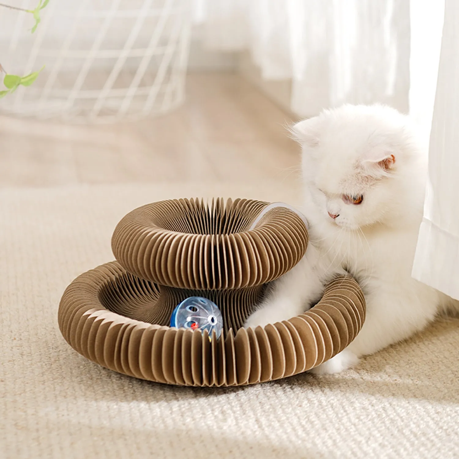 Accordion Cat Scratching Board Corrugated Paper Fun Transformation Cat Toy