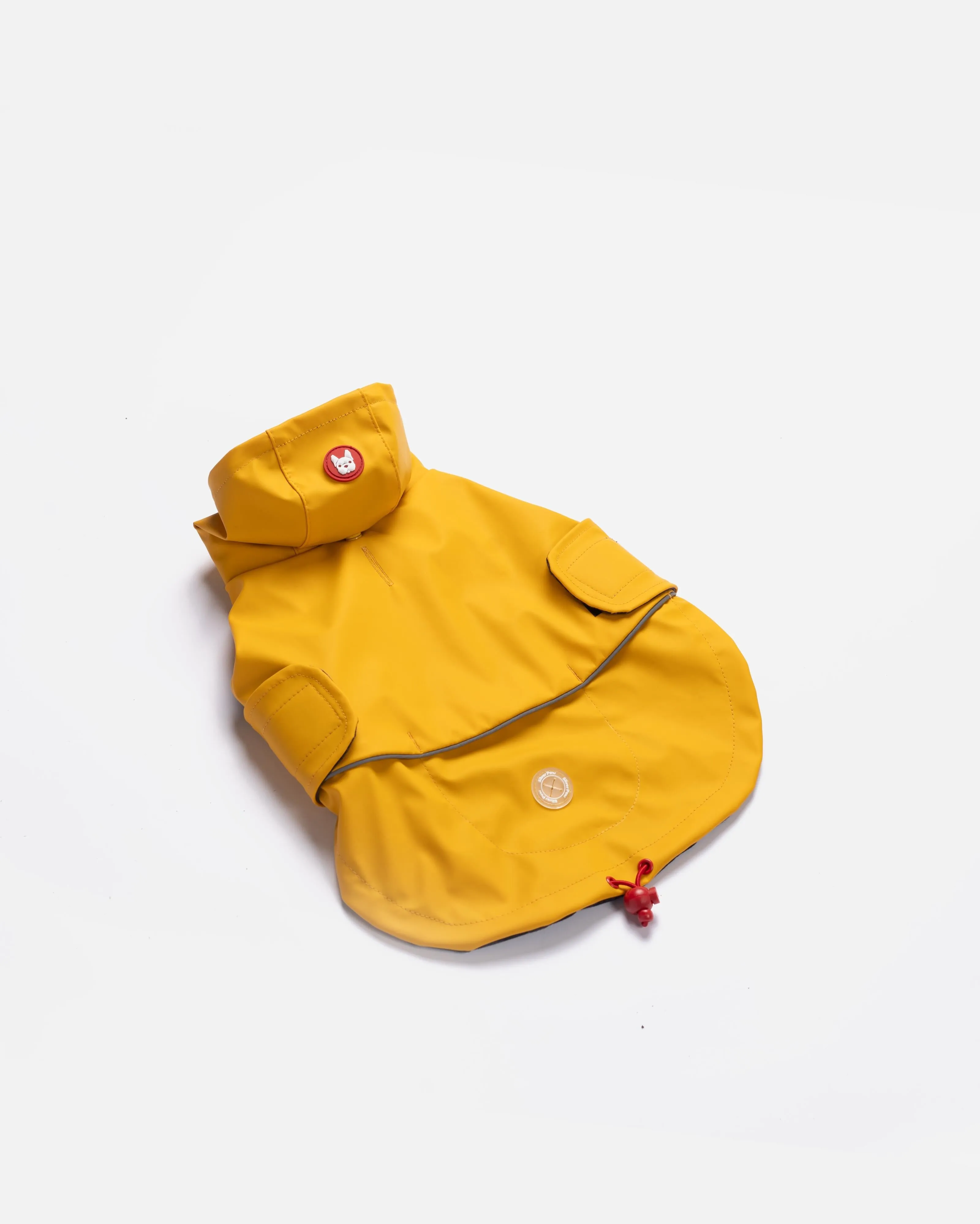 Aden 2.0 Dog Raincoat Yellow – Stylish, Waterproof, Adjustable, with Reflective Piping & Sun Alert Patch