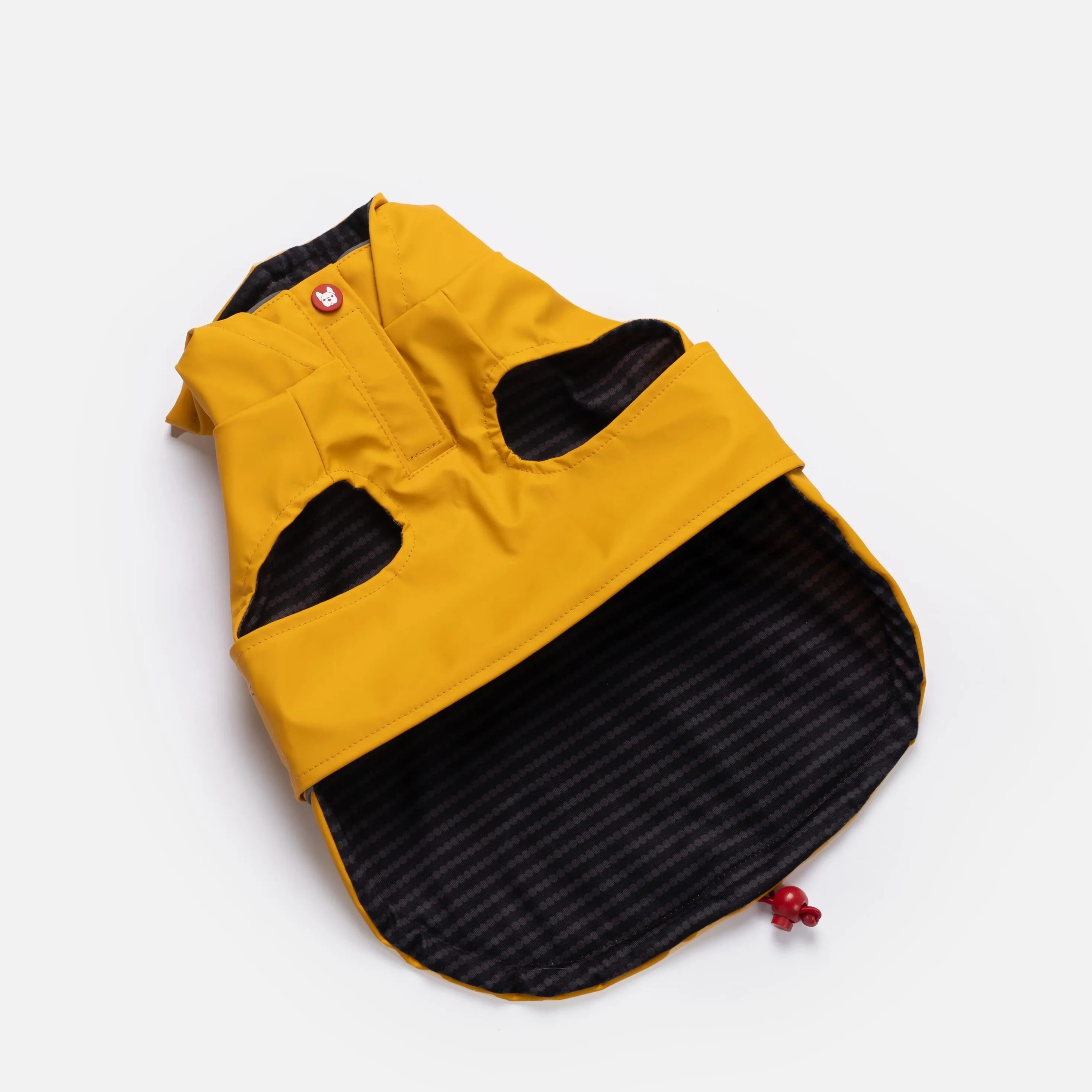 Aden 2.0 Dog Raincoat Yellow – Stylish, Waterproof, Adjustable, with Reflective Piping & Sun Alert Patch