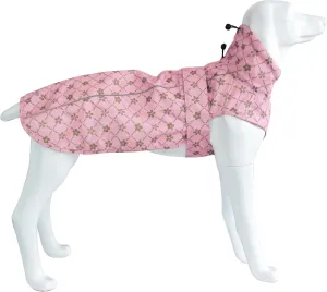 Adjustable Waterproof Dog Raincoat for Dogs,Lightweight Pet Rain Jacket Puppy Clothes with Reflective Strip for Small Medium Large Dogs(Large,Gold Cheery Blossoms Pink)
