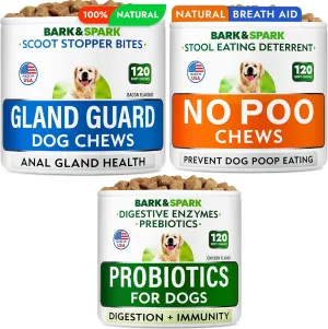 Anal Gland Support   Stool Eating Deterrent   Probiotic for Dogs Digestive Health Chews - Scoot Treatment - Diarrhea, Gas Treatment, Upset Stomach Relief - Allergy & Itchy Skin - Digestive Enzymes
