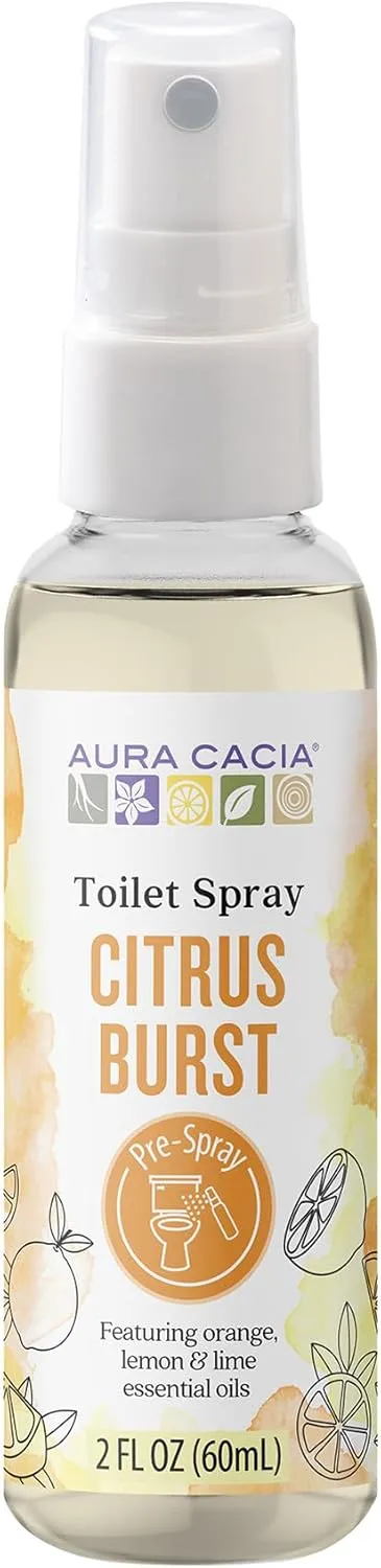 Aura Cacia Citrus Burst Toilet Spray 2 Fl. oz. - Light Aroma, No Synthetic Fragrances