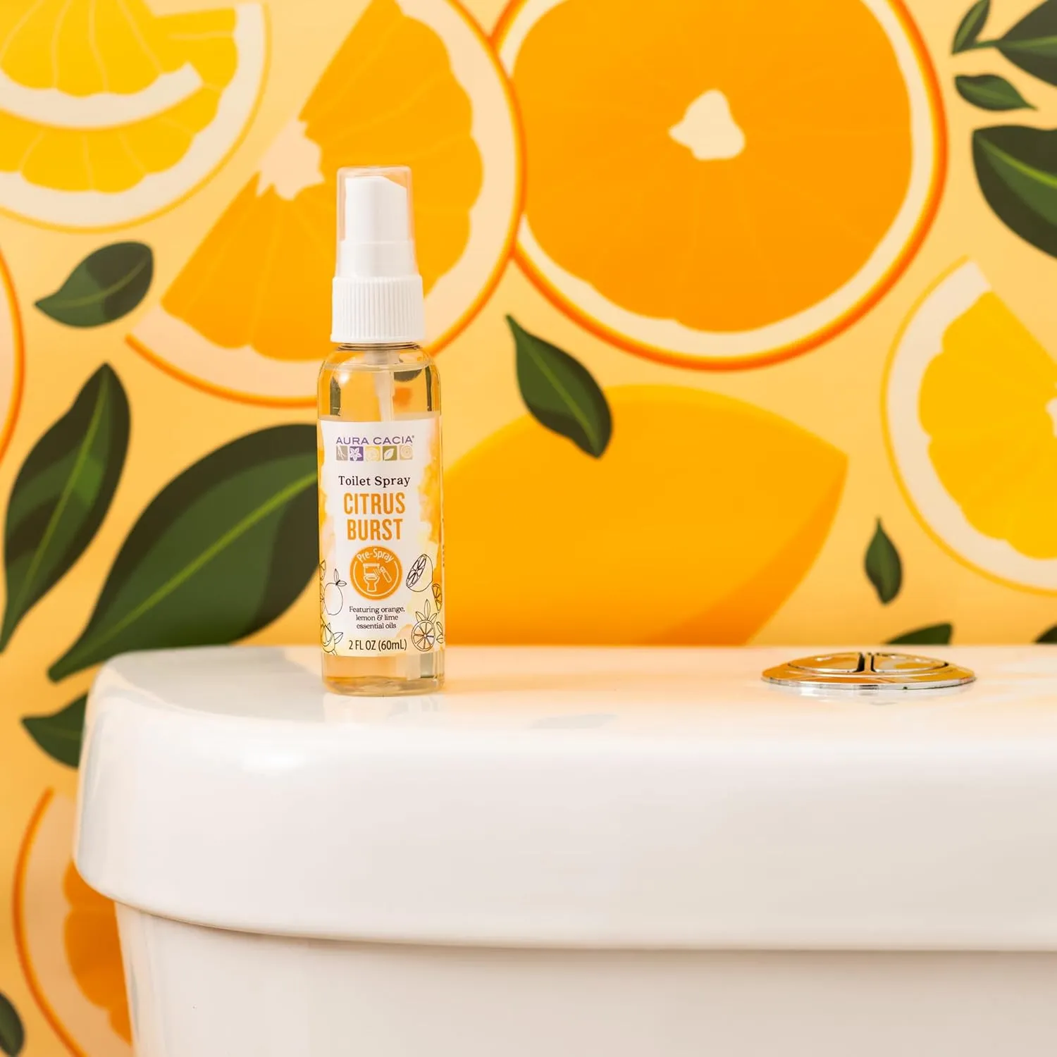Aura Cacia Citrus Burst Toilet Spray 2 Fl. oz. - Light Aroma, No Synthetic Fragrances