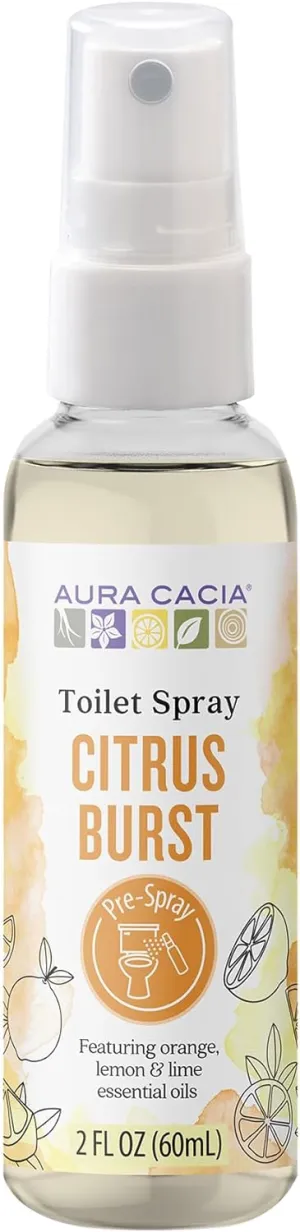 Aura Cacia Citrus Burst Toilet Spray 2 Fl. oz. - Light Aroma, No Synthetic Fragrances