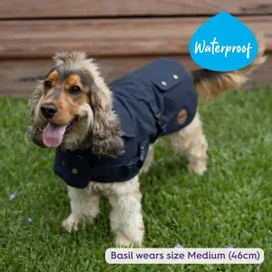 Aussie Oilskin Waterproof Dog Coat - Navy