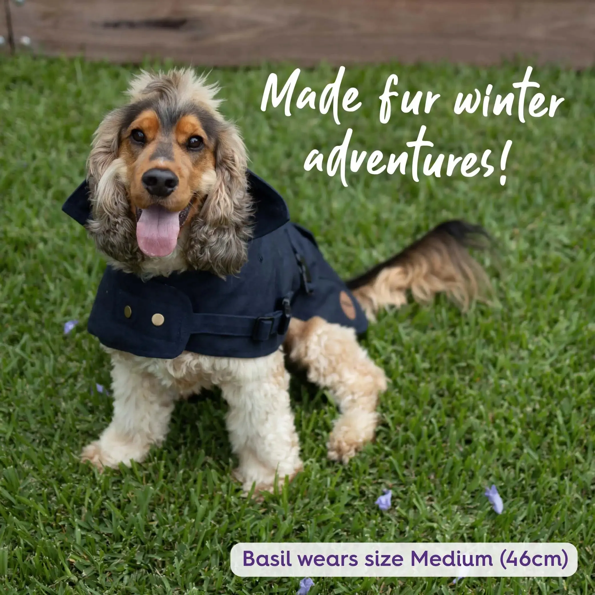 Aussie Oilskin Waterproof Dog Coat - Navy