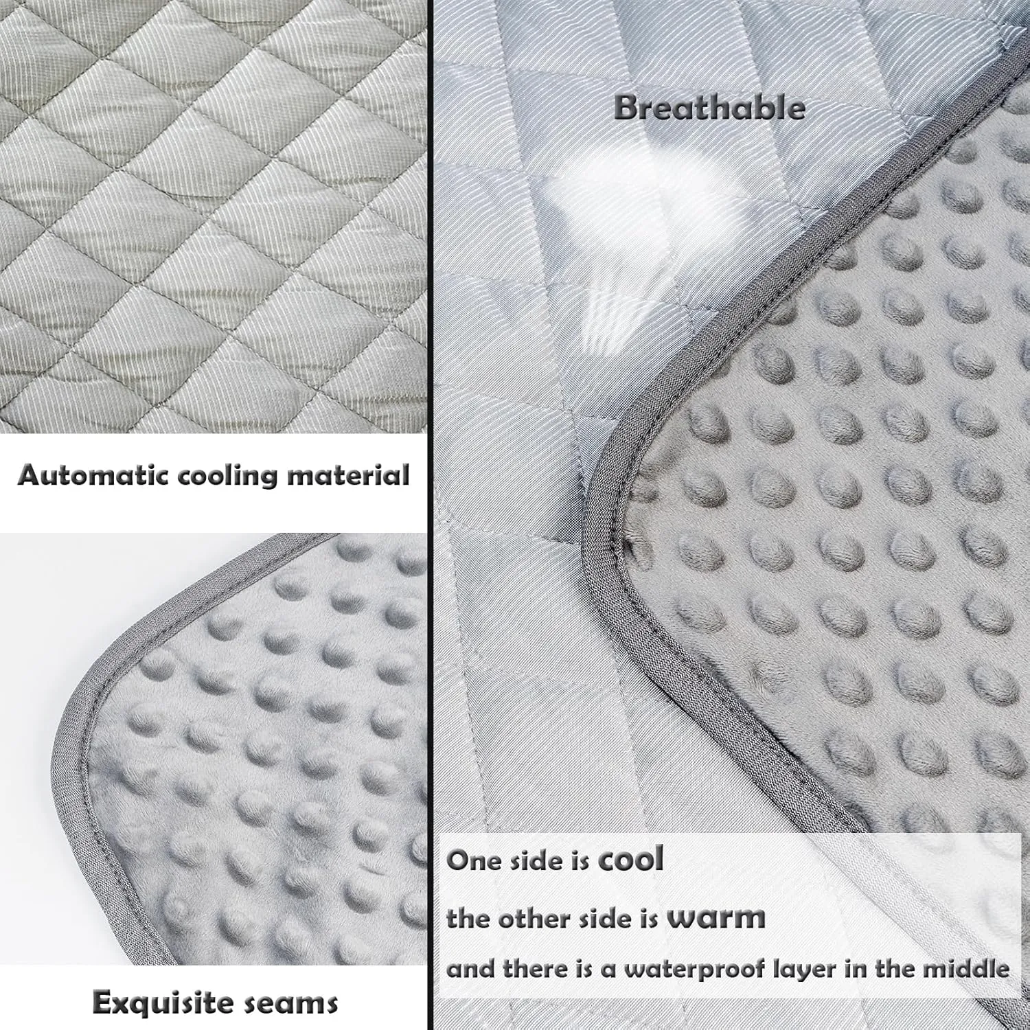 BAMY Cat Cooling Mat Summer Dog Silk Pad Self Cooling Cushion Washable Kitten Ice Blanket with Duck Strawberry Pattern (Grey, S (19.7"x15.7"))