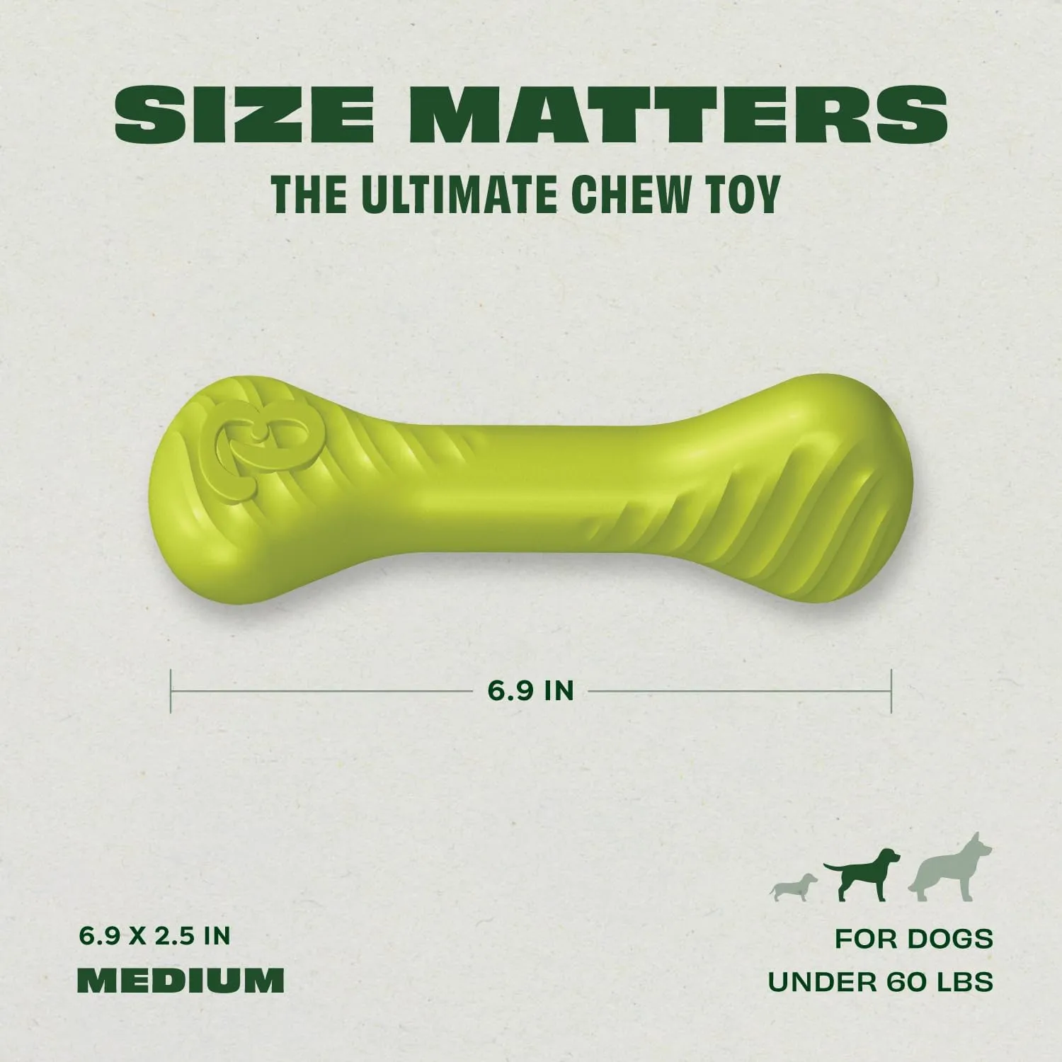 Benebone Natural Rubber Dog Bone Chew Toy, Natural Rubber