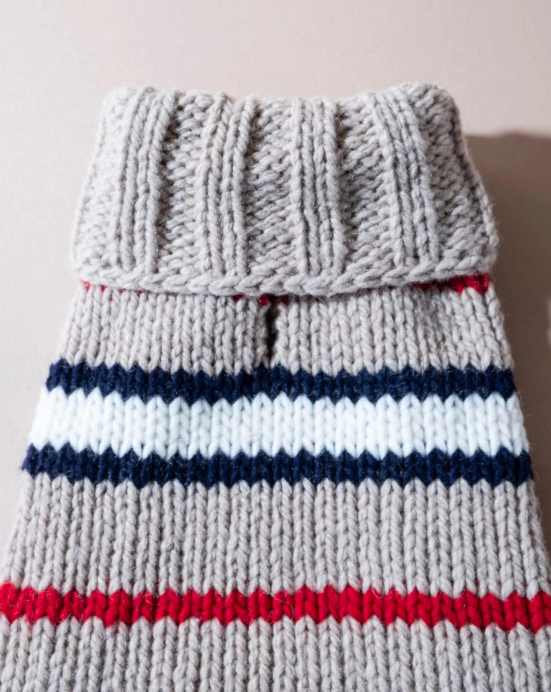 Book Club Tan Striped Alpaca Sweater