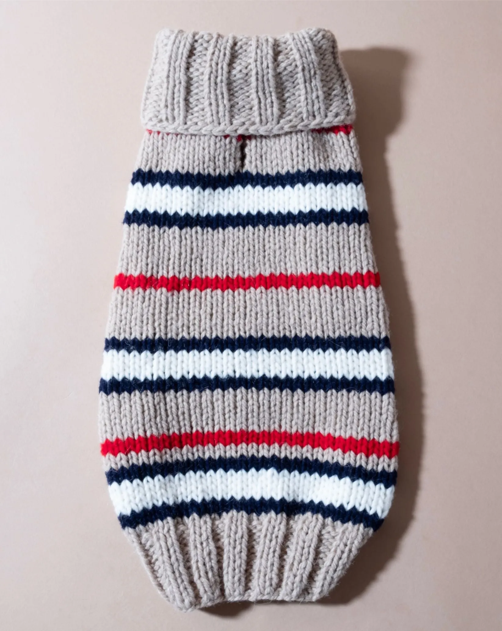 Book Club Tan Striped Alpaca Sweater