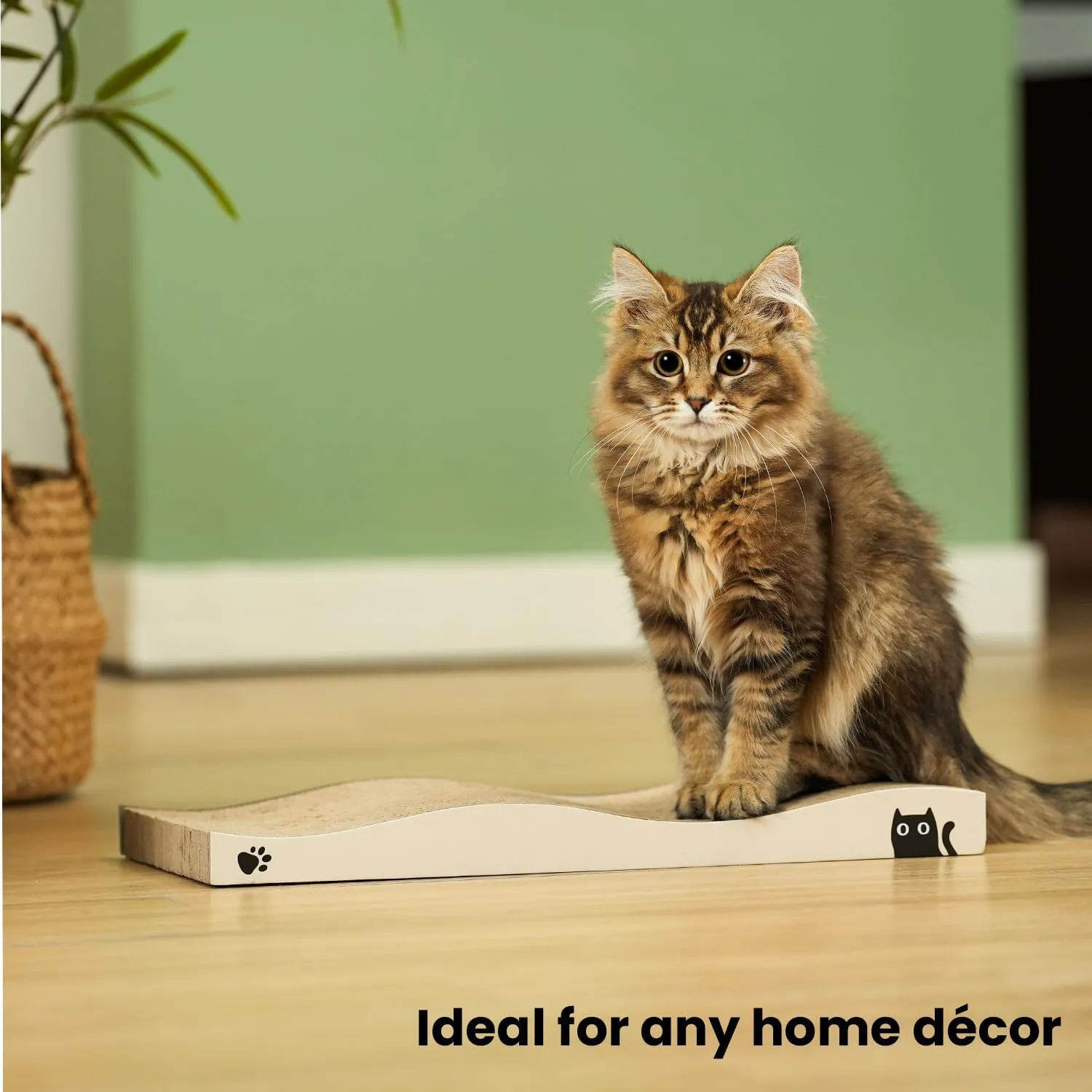 Cat Scratcher, Durable Scratch Pad, Corrugated Cardboard Scratching Board for Indoor Cats, Heavy Duty, Double-Sided Usability, Recyclable, with Catnip