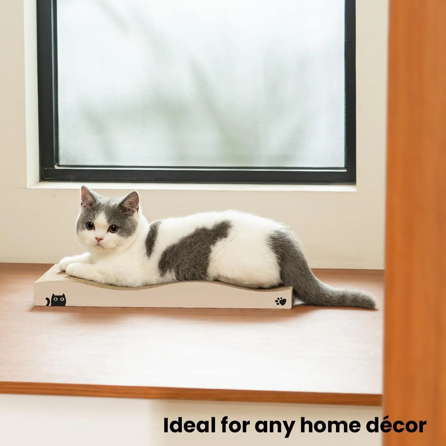 Cat Scratcher, Durable Scratch Pad, Corrugated Cardboard Scratching Board for Indoor Cats, Heavy Duty, Double-Sided Usability, Recyclable, with Catnip