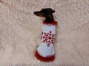 Christmas Pet Sweater with Snowflakes,Dachshund Dog Christmas Outfit Clothes