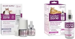 Comfort Zone Starter Bundle; Cat Calming Pheromone Diffuser Kit and Calming Travel Spray; Reduce Stress, Aggression, Fighting, Urine Marking and Scratching