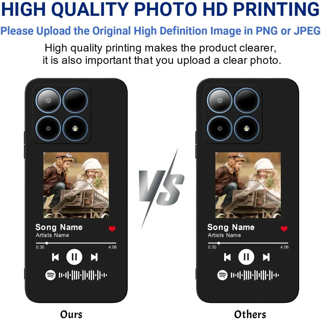 Custom Case Compatible with Boost Summit 5G, Spotify Code Photo Personalized Customized Music Player Song Plaque Image Text Picture Design Shockproof Black Soft Cover Shell