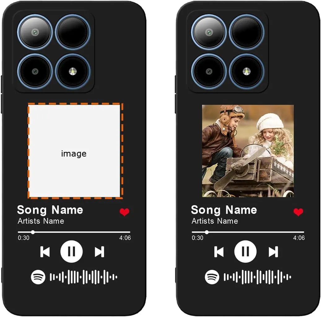 Custom Case Compatible with Boost Summit 5G, Spotify Code Photo Personalized Customized Music Player Song Plaque Image Text Picture Design Shockproof Black Soft Cover Shell