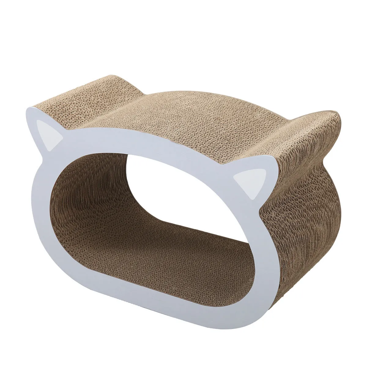Cute Cat Head-Shaped Corrugated Cardboard Scratcher Toy