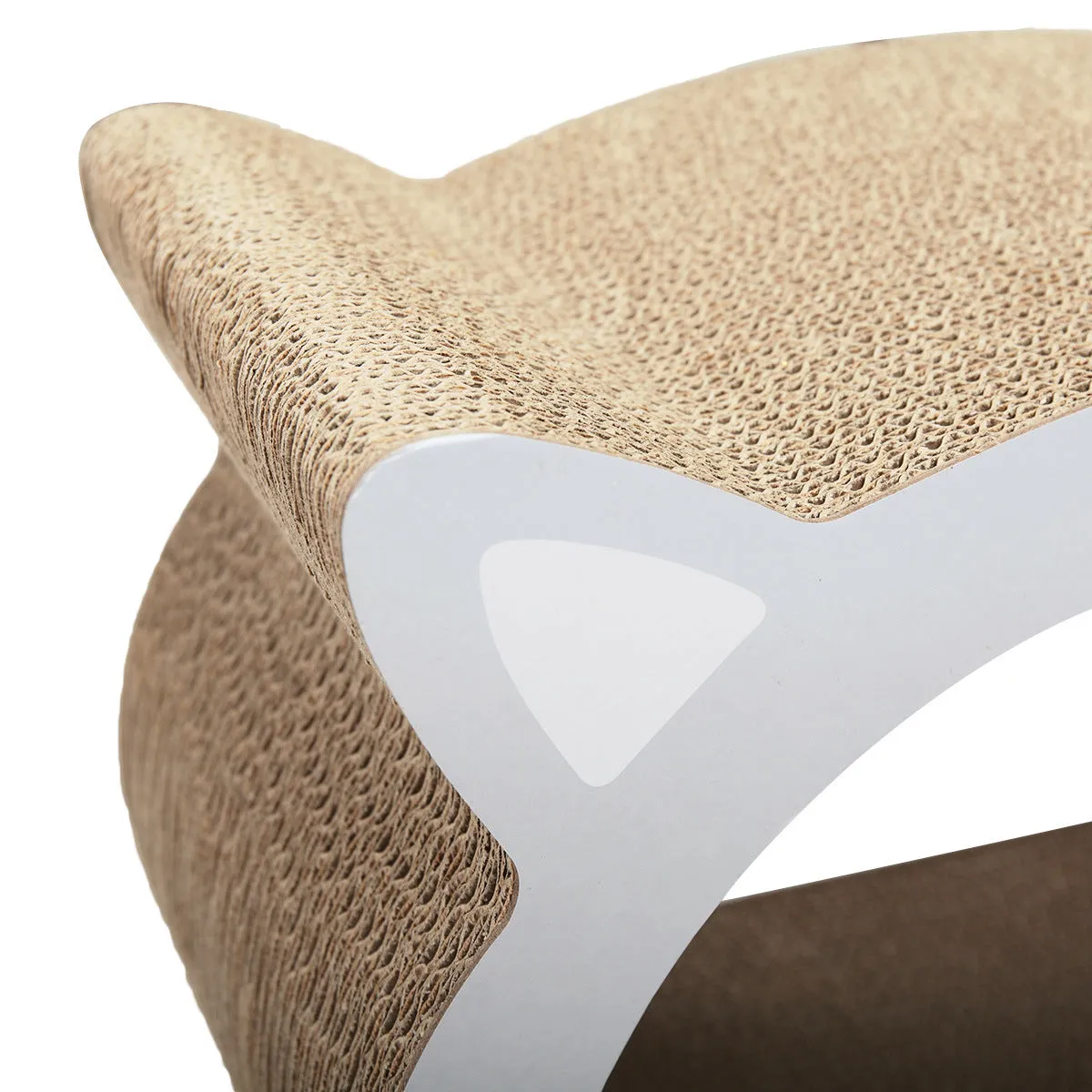 Cute Cat Head-Shaped Corrugated Cardboard Scratcher Toy