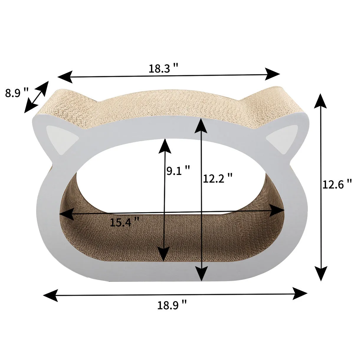 Cute Cat Head-Shaped Corrugated Cardboard Scratcher Toy