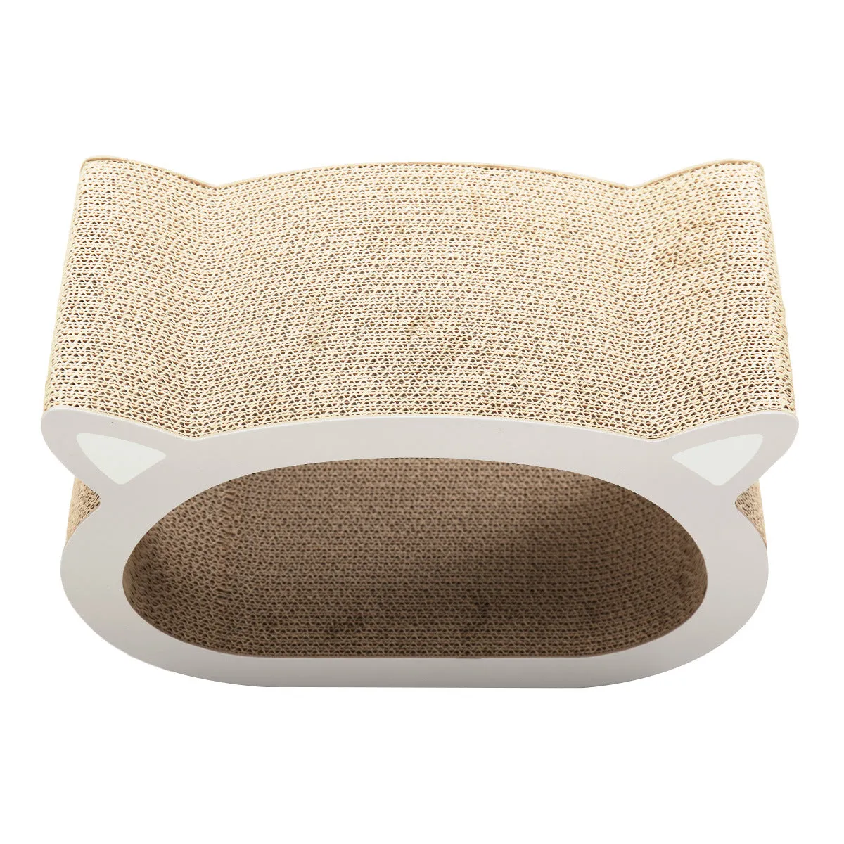 Cute Cat Head-Shaped Corrugated Cardboard Scratcher Toy