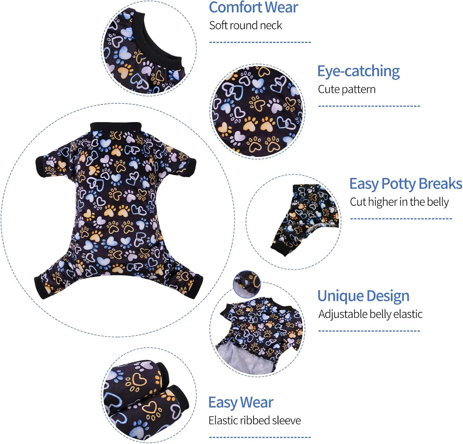 CuteBone Dog Pajamas Costumes Fleece Pet Clothes Puppy Onesie Winter Holiday Cute Cat Jammies Keep Your Pet Warm in The Cold Weather P220XS