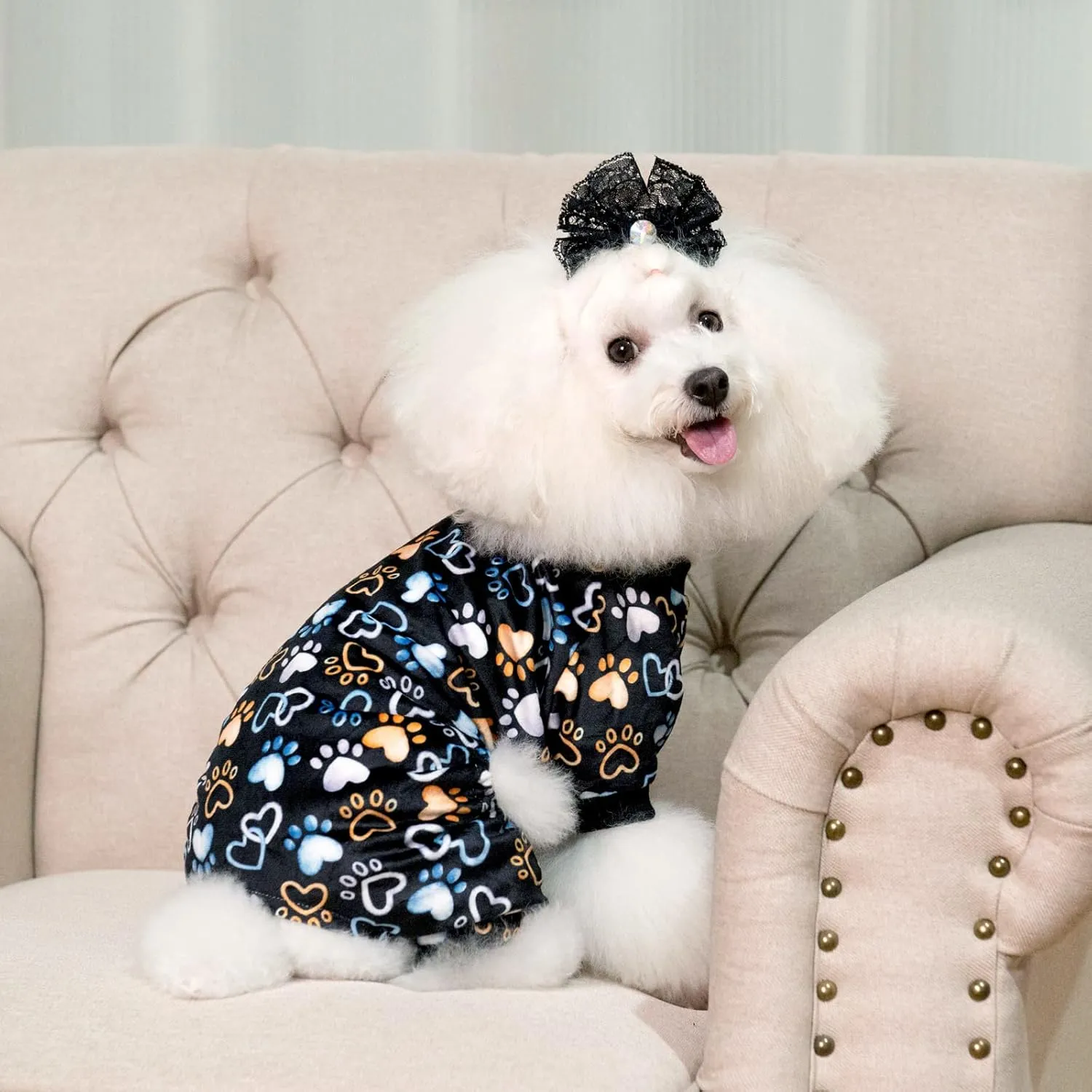 CuteBone Dog Pajamas Costumes Fleece Pet Clothes Puppy Onesie Winter Holiday Cute Cat Jammies Keep Your Pet Warm in The Cold Weather P220XS