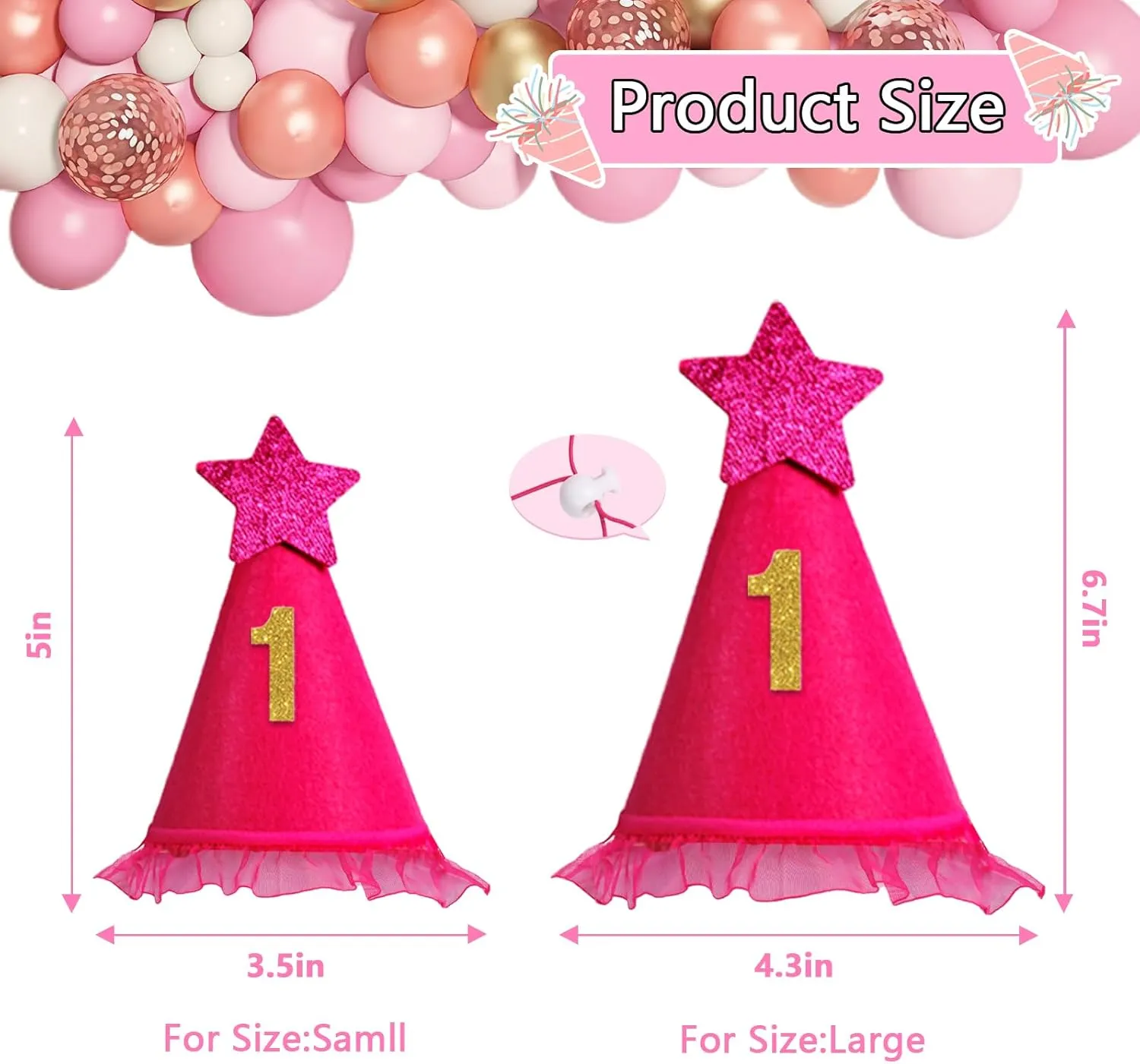Dog Birthday Bandana Set Rose Pink, Dog Birthday Party Supplies with Hat Bandana Numbers for Small Girl Pets Puppy