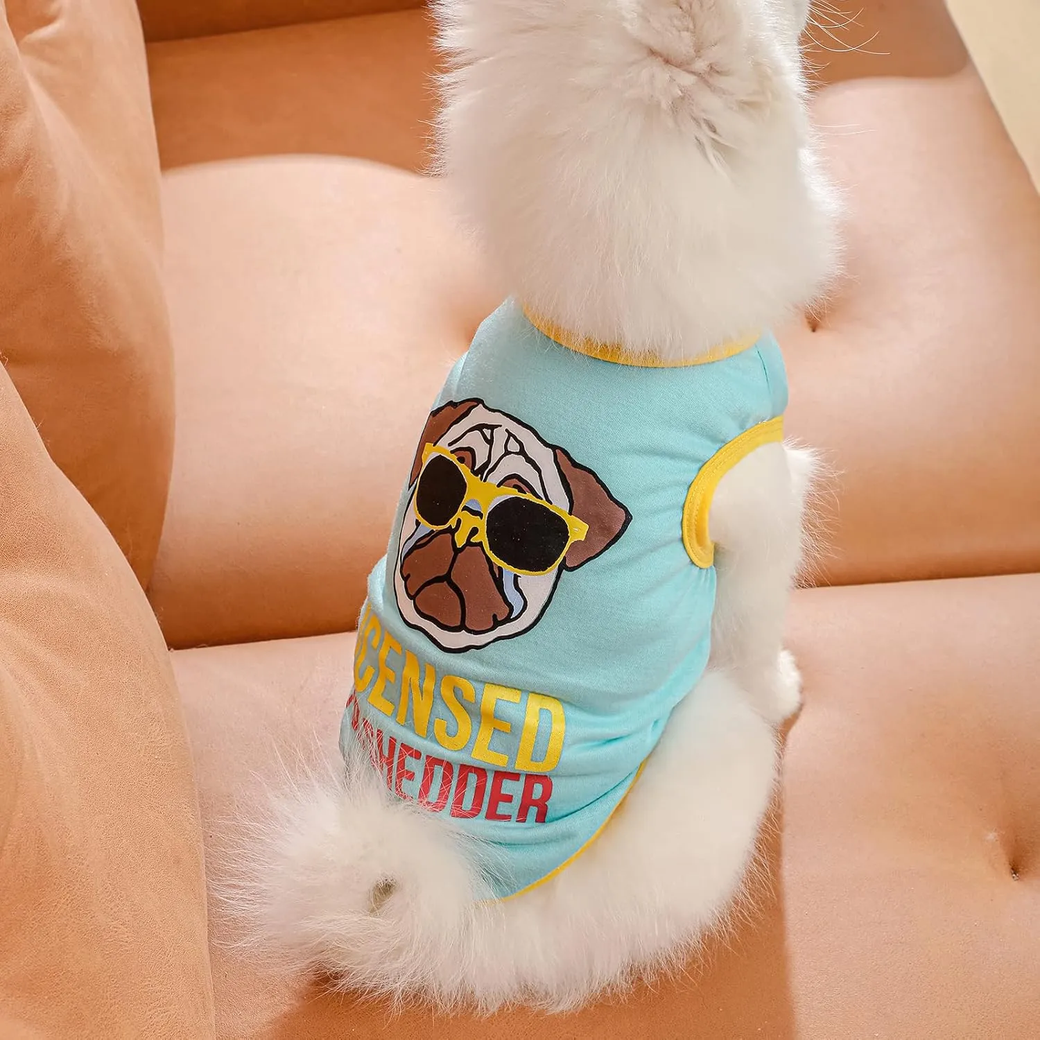 Dog Shirts Pet Printed Clothes with Funny Letters Summer Pet T Shirts Cool Puppy Shirts Breathable Dog Outfit Soft Dog Sweatshirt for Pet Dogs Cats (Large, Pattern-5)
