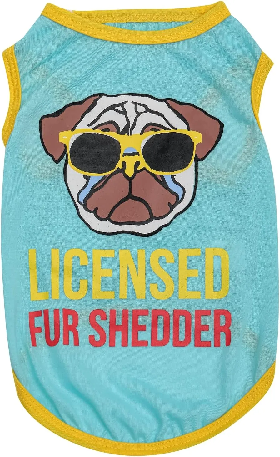 Dog Shirts Pet Printed Clothes with Funny Letters Summer Pet T Shirts Cool Puppy Shirts Breathable Dog Outfit Soft Dog Sweatshirt for Pet Dogs Cats (Large, Pattern-5)