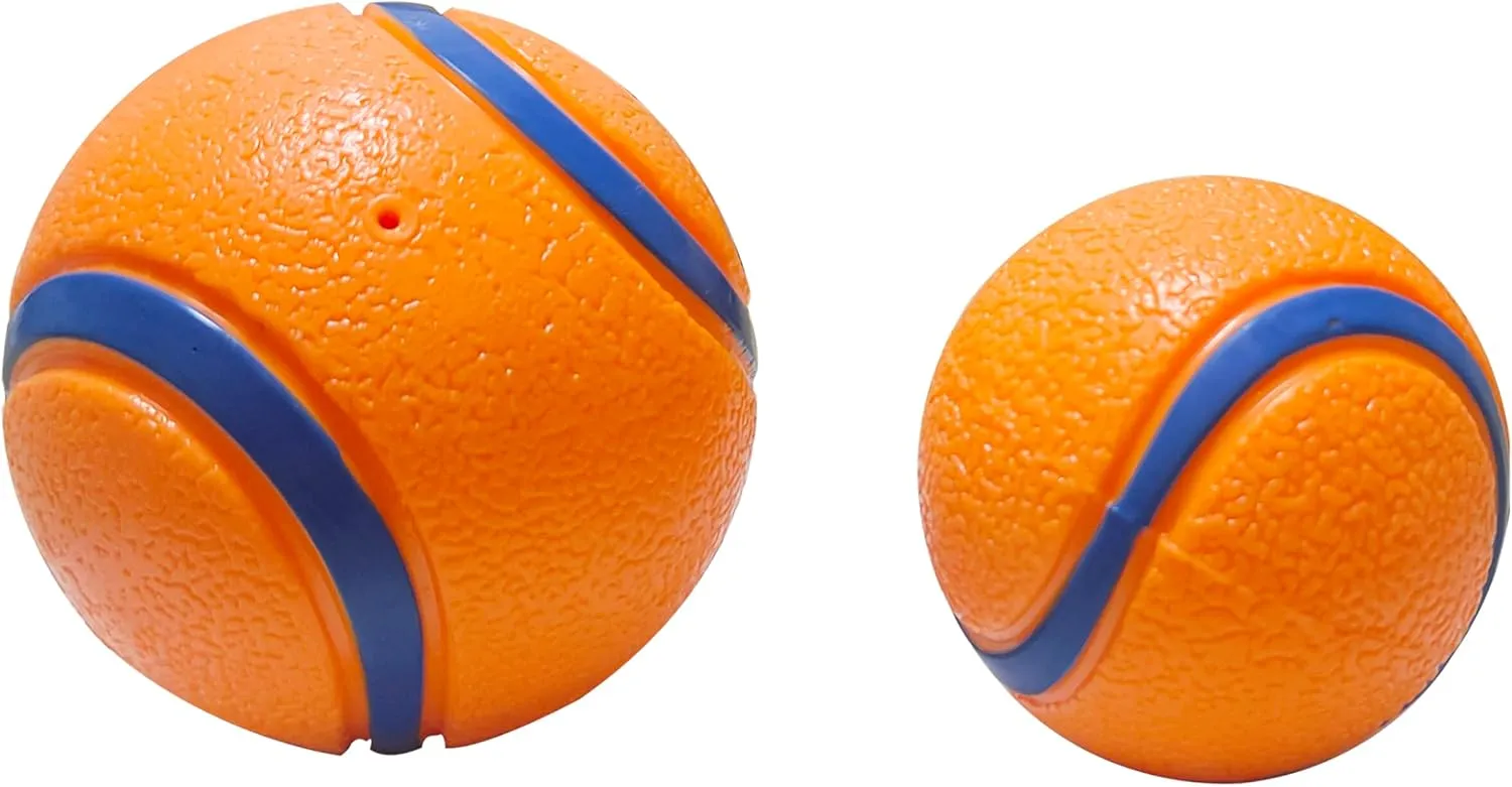 Dog Toy Ball,Rubber Sound-Producing Toy Ball, with a Groove Design That is Resistant to Bites, Has a High Bounce, Dog Training Interactive Pet Toy, Relieving Pet Anxiety,Pack of 2