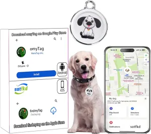 Dog Tracker-Airtag Dog Collar-Android Airtag-GPS Tracker for Dogs-Pet Tracker | Android and iOS Universal | No Charging Required | No Monthly Fee
