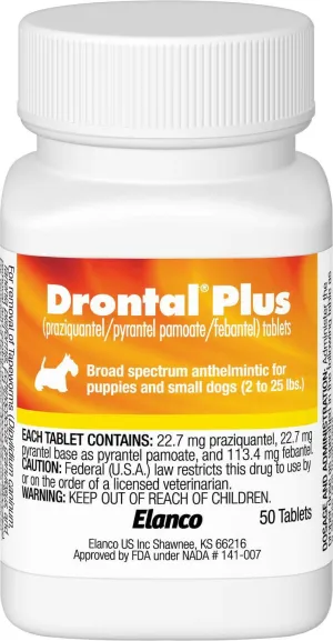 Drontal Plus Tablets 22.7 mg (dogs 2-25 lbs)