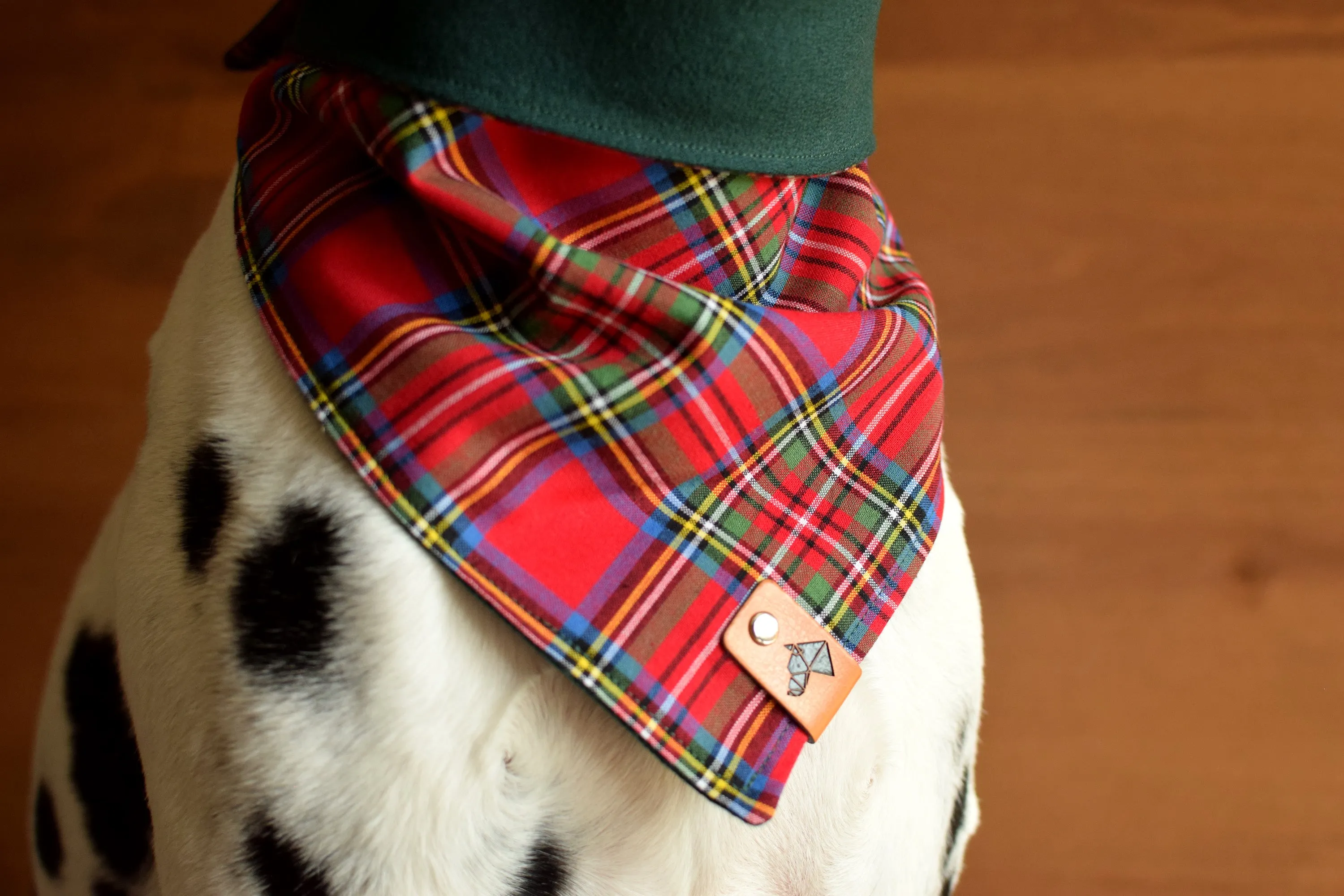 FALKIRK Reversible Cotton Dog Bandana - Snap/Tie On Cotton Scarf