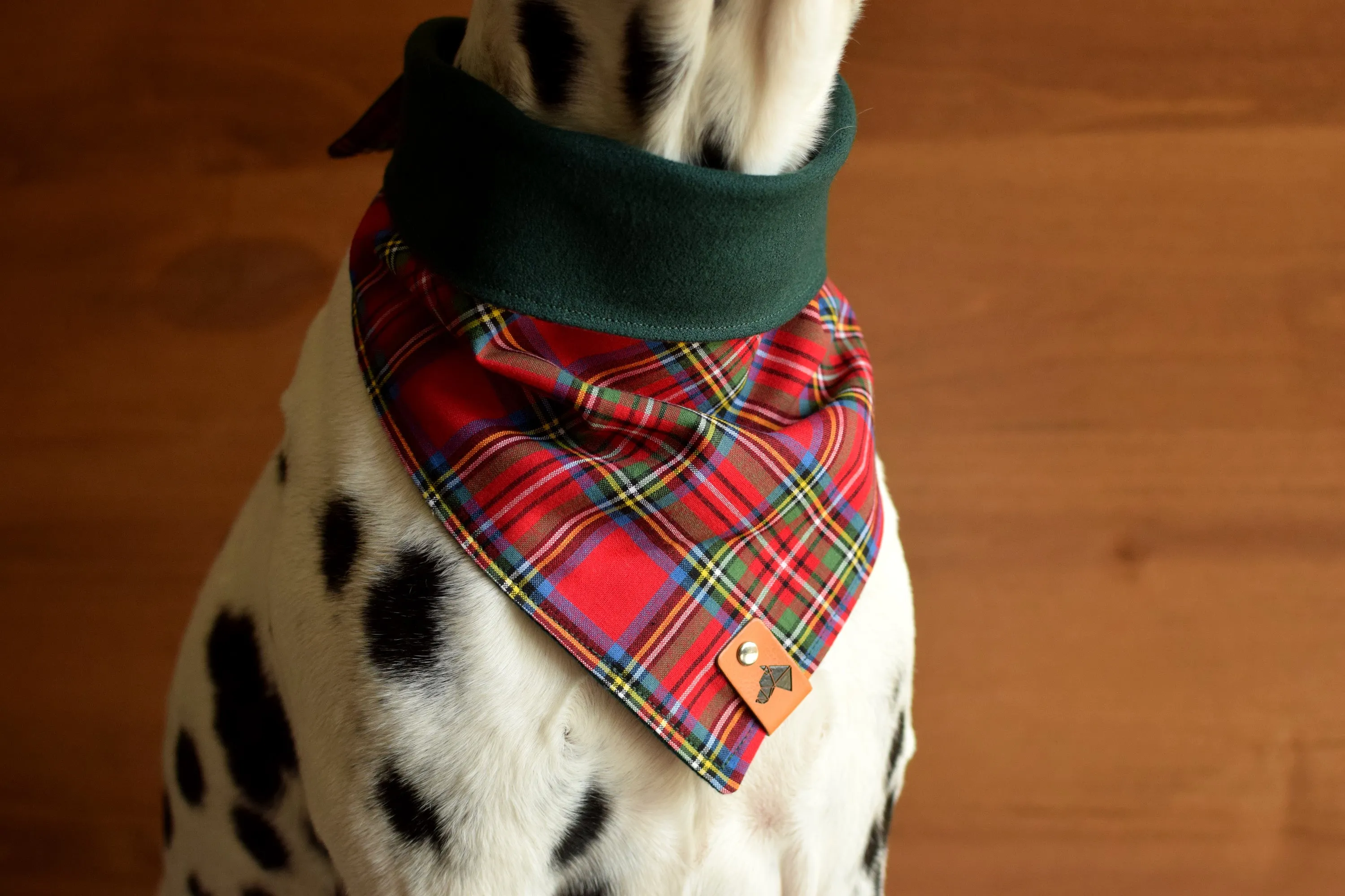 FALKIRK Reversible Cotton Dog Bandana - Snap/Tie On Cotton Scarf
