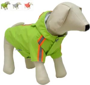 Fashion Hooded Pet Dog Raincoat, Lightweight Dog Rain Jacket Zipper Closure Rain Poncho with Reflective Strip for Small Medium Large Dogs Green XS