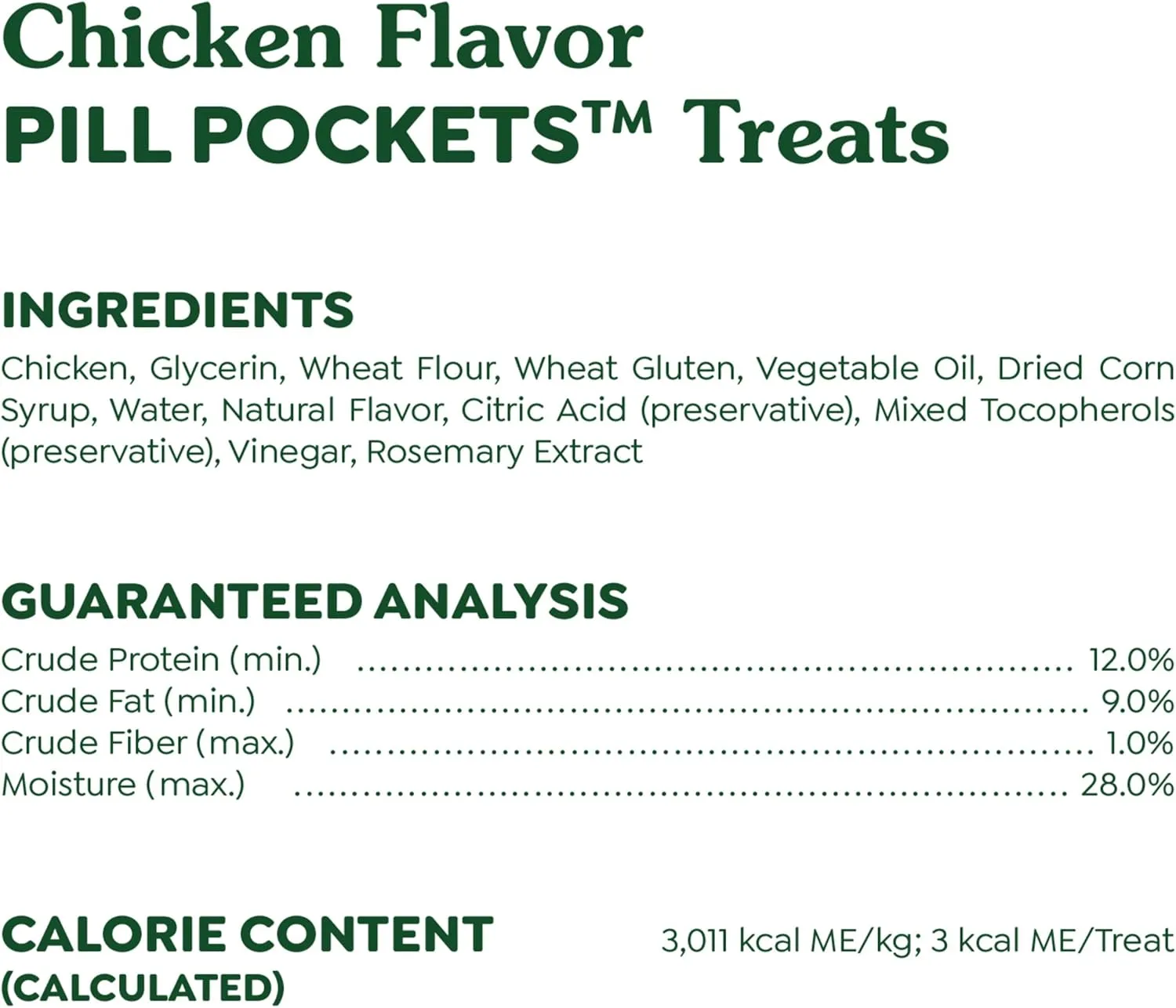 Greenies Feline Pill Pockets for Cats Natural Soft Cat Treats, Chicken Flavor, 1.6 oz. Pouch (45 Treats)