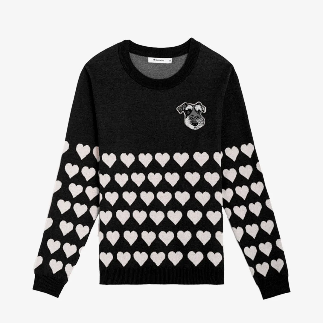 I Heart My Fur Valentine Custom Knit Sweater