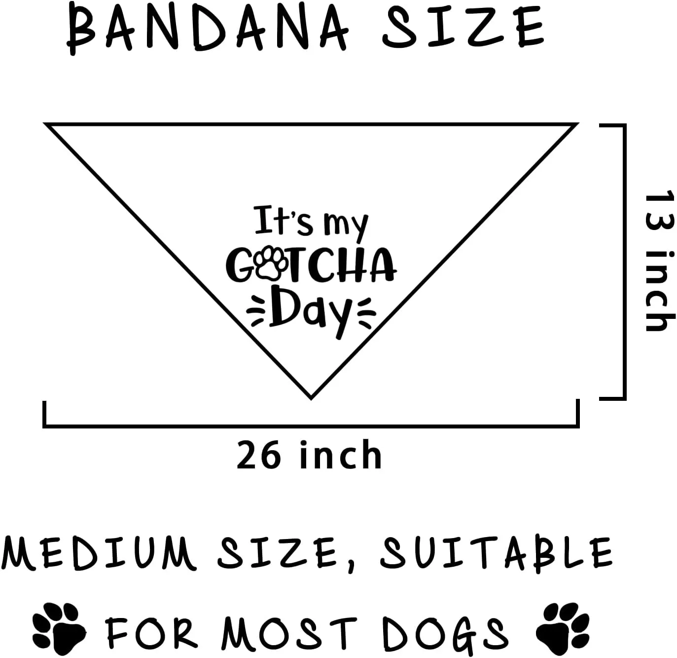 It's My Gotcha Day Mother Puppers Happy Adoption Day Dog Bandana Puppy Scarf Bibs Photo Props Accessories for Pet Lovers Gifts