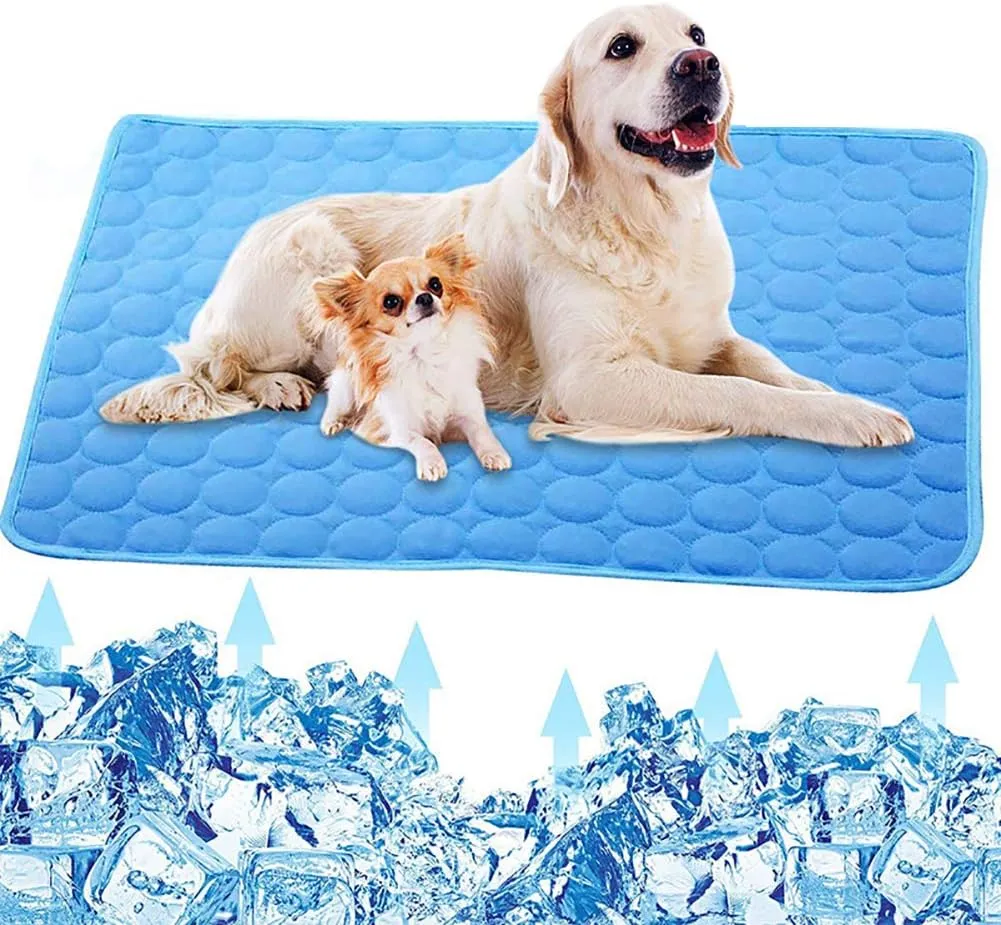 Love Dream Pet Cooling Mat for Dogs, Pet Dog Self Cooling Pad, Ice Silk Self Cooling Mat Sleep Pad Foldable and Washable Summer Cool Mat Blanket for Cats, Kennels, Crates and Beds