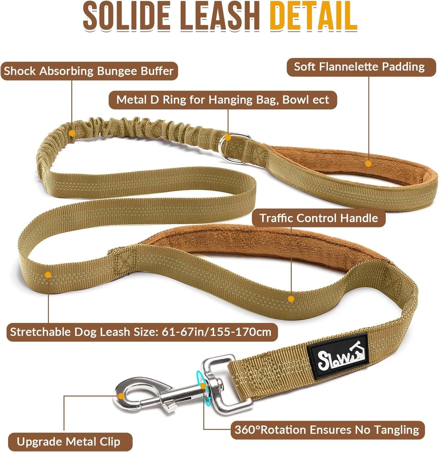 Lukovee No Pull Dog Harness & Leash Set - Heavy Duty Dog Vest Harness with Soft Padded for Medium Large Dogs, Adjustable Reflective Tactical Pet Harness for Easy Walk and Training (L, Yellow)
