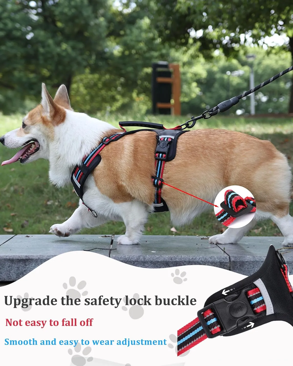 No Pull Dog Harness with Easy Control Soft Handle for Small Medium Large Dogs,Reflective Adjustable Puppy Harness,Heavy Duty Girl Boy Pet Vest with Safety Buckle (Purple, M)