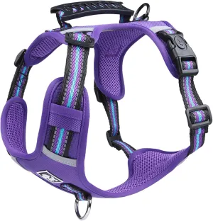 No Pull Dog Harness with Easy Control Soft Handle for Small Medium Large Dogs,Reflective Adjustable Puppy Harness,Heavy Duty Girl Boy Pet Vest with Safety Buckle (Purple, M)