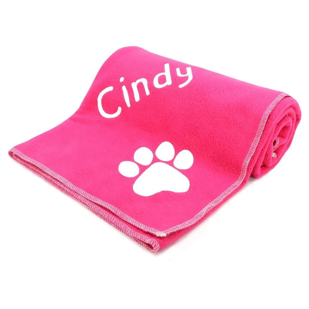 Personalized Custom Fleece Pet Sleeping Dog Blanket Towel