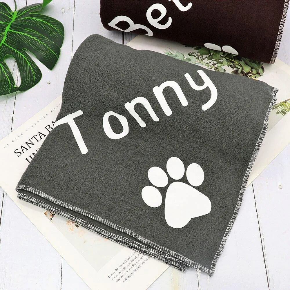 Personalized Custom Fleece Pet Sleeping Dog Blanket Towel