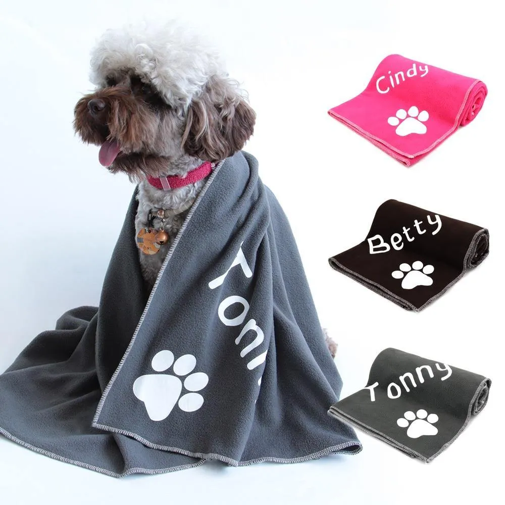 Personalized Custom Fleece Pet Sleeping Dog Blanket Towel