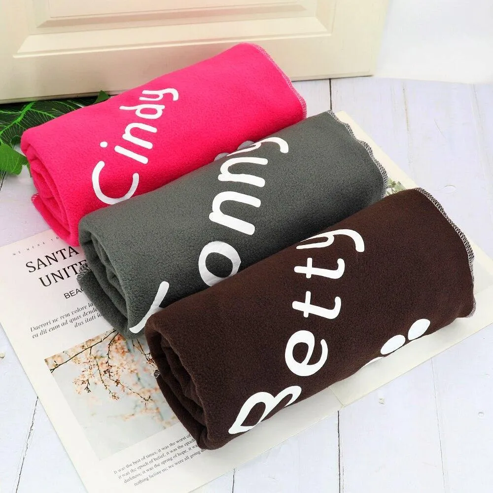 Personalized Custom Fleece Pet Sleeping Dog Blanket Towel
