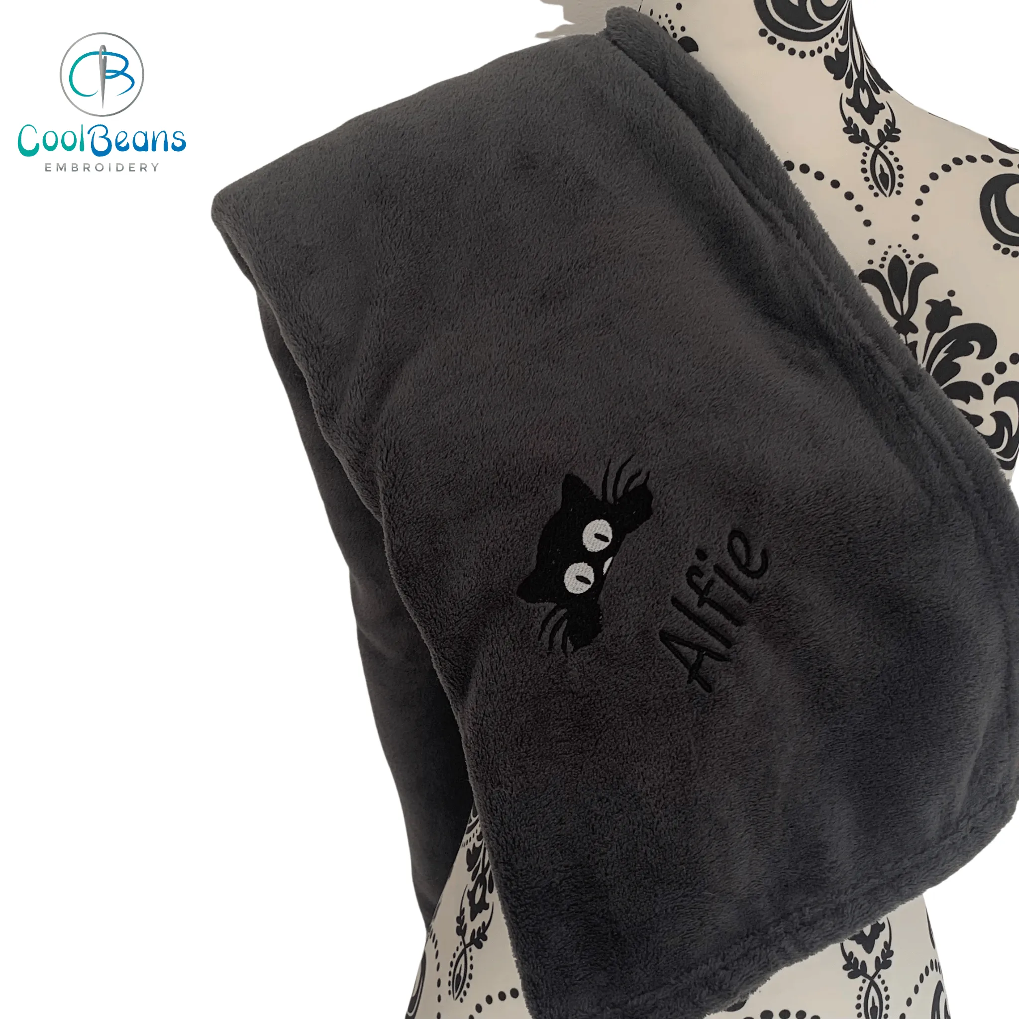 Pet Fleece Blanket - Cat / Kitten - Personalised in Corner