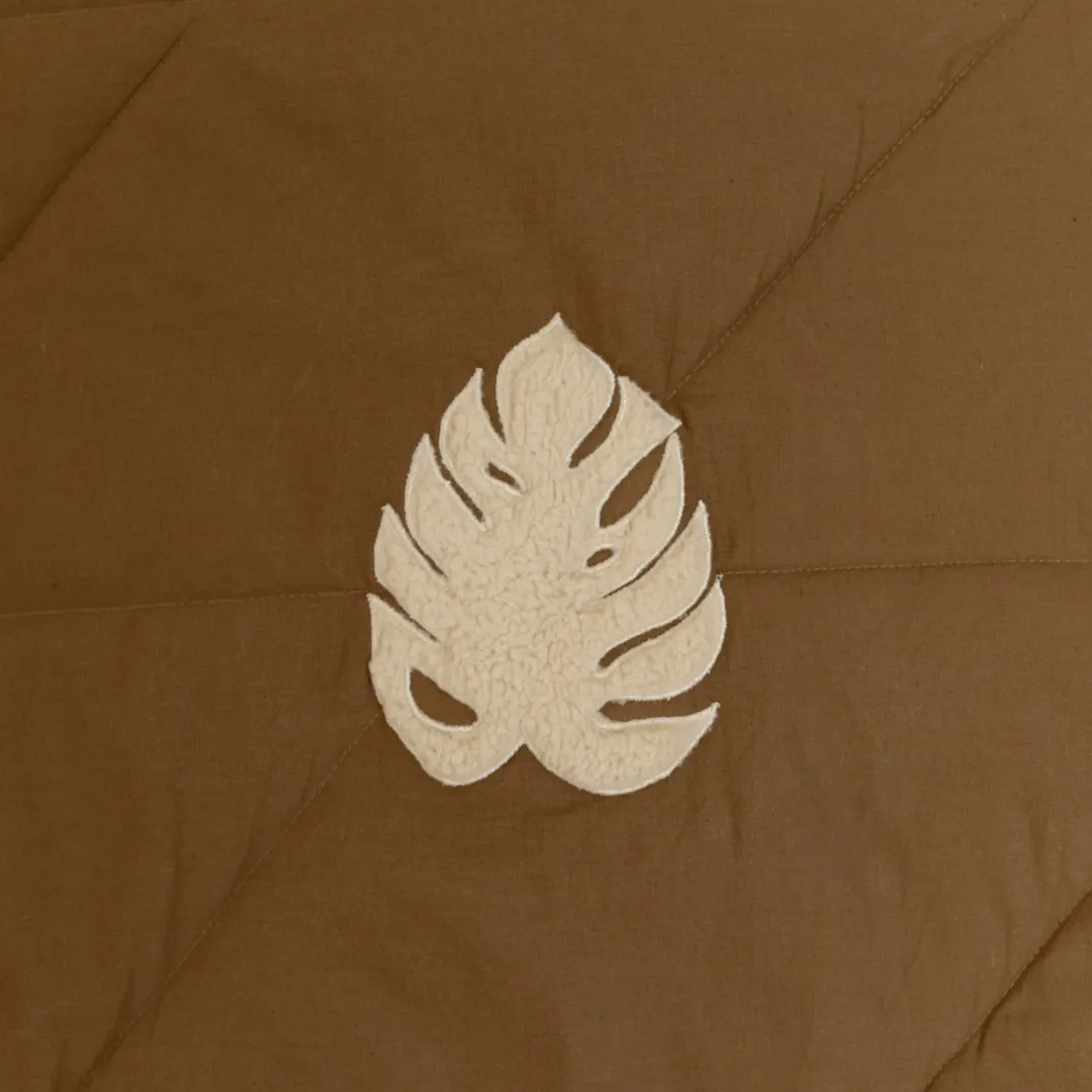 PoochMate OAK BOHO Sand Cotton Dog Blanket : Monstera