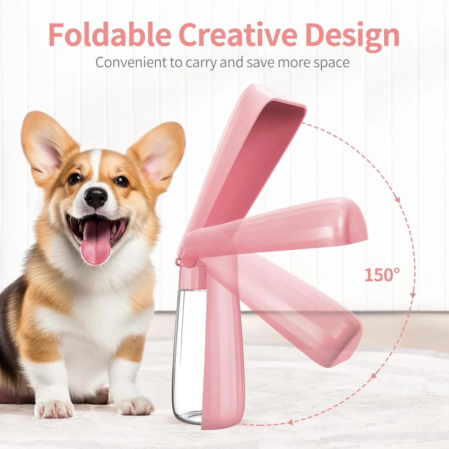 Portable Dog Water Bottle, Leak Proof Travel Puppy Water Dispenser for Hiking, Walking, and Outdoor Adventures, Travel Water Bowl for Pets, Dog Stuff Accessories(19OZ)