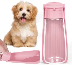 Portable Dog Water Bottle, Leak Proof Travel Puppy Water Dispenser for Hiking, Walking, and Outdoor Adventures, Travel Water Bowl for Pets, Dog Stuff Accessories(19OZ)
